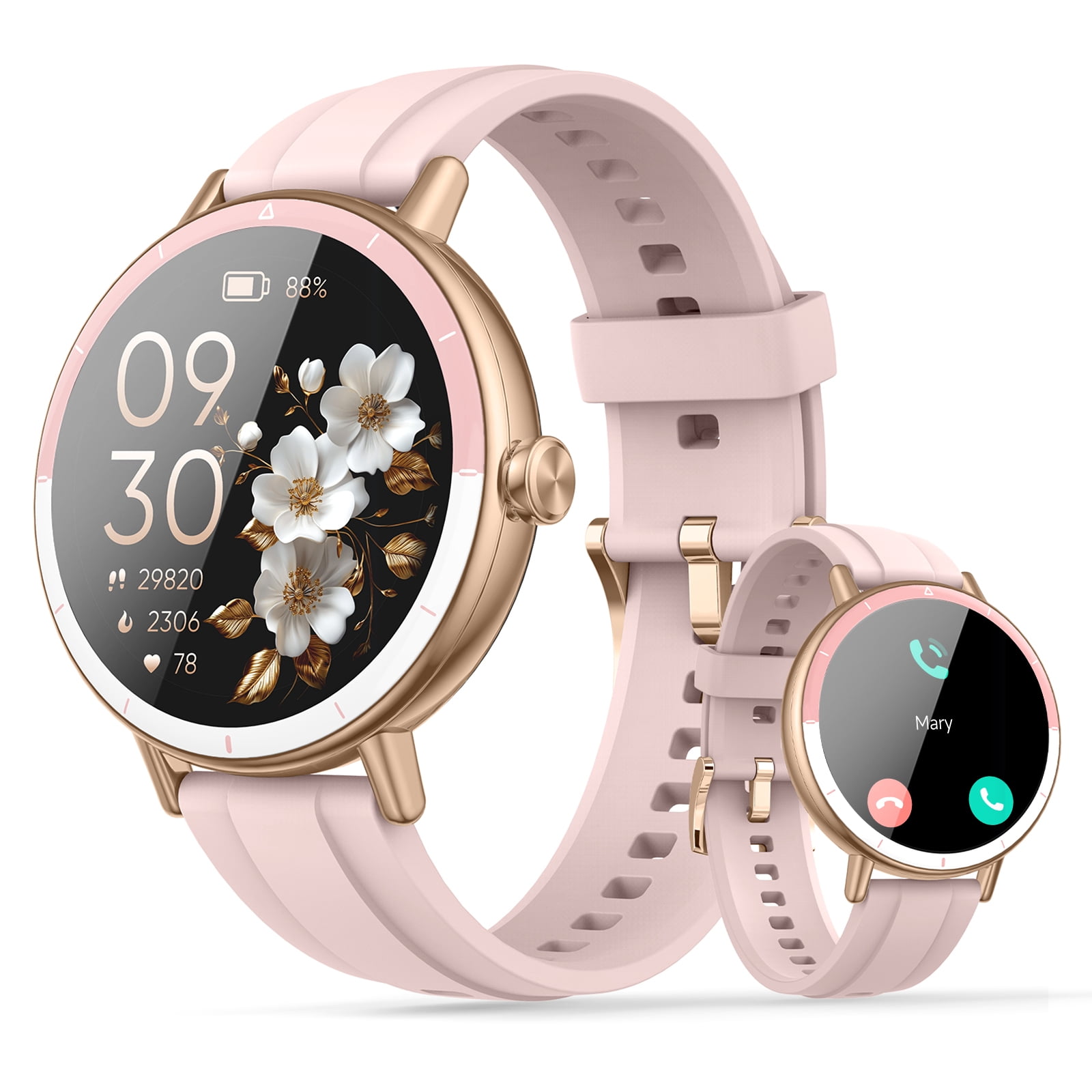 Smart Watches for Women, 1.27" HD Touchscreen Fitness Tracker with Bluetooth Calls, 100+ Sport Modes Ladies Smart Watch, IP68 Waterproof Smartwatch Compatible IOS/Android