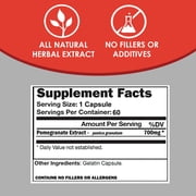 VH Nutrition POMEGRANATE | Cardiovascular Support* Supplement| Punica Granatum Extract | 700mg Proprietary Formula | 60 Capsules