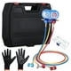 thumbnail image 1 of 1 juego de manómetros para colector de CA, kit de recarga de refrigerante para aire acondicionado, juego de manómetros para CA, manómetros HVAC con mangueras, 1 of 7