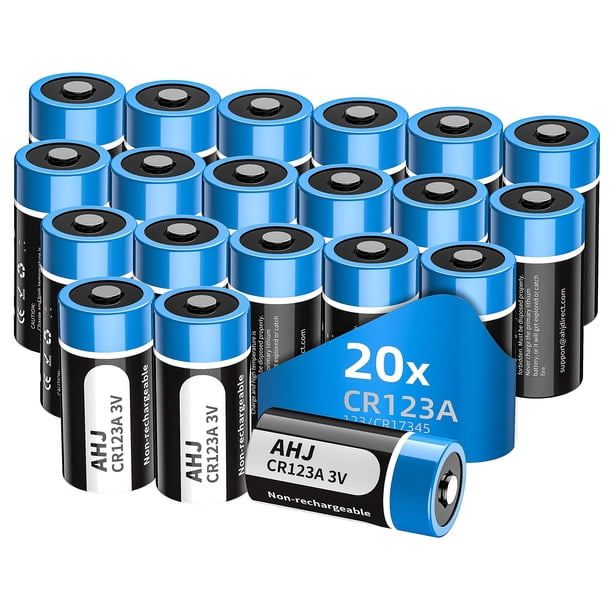 Batería AHJ CR123A 3V de Litio 1600mAh Paquete de 20 No Recargable