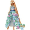 Barbie Extra Fancy Doll with Curvy Shape & Orange Hair in Floral 2-Piece Gown with Accessories