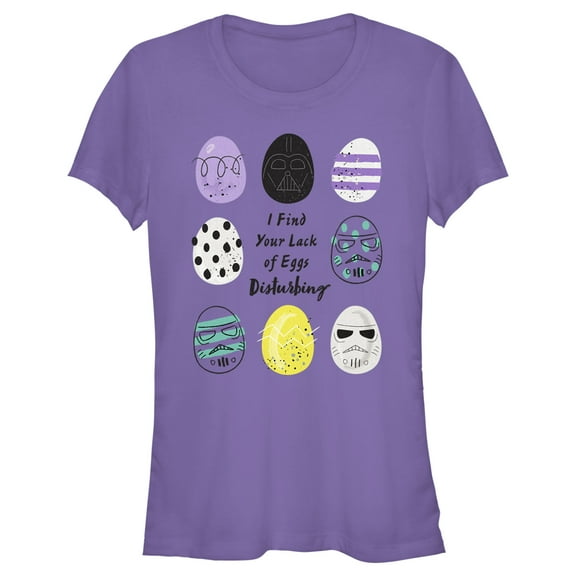 Junior's Star Wars Easter Darth Vader I Find your Lack of Eggs Disturbing  Graphic Tee Purple Large