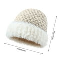 thumbnail image 3 of Tittly Winter Hats Beanie Women's Foldable Handmade Ear Warm Wool Cap Cotton Hat Knitted Hat Windproof Cold Sweat Hat Skull Caps Hats for Women Blue One Size, 3 of 3