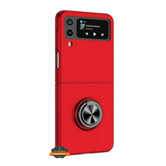 For Samsung Galaxy Z Flip 7 Matte Silicone TPU Rubber Magnetic with 360° Ring Stand Grip Shockproof Slim Hybrid Phone Case Cover by Xpression, Red