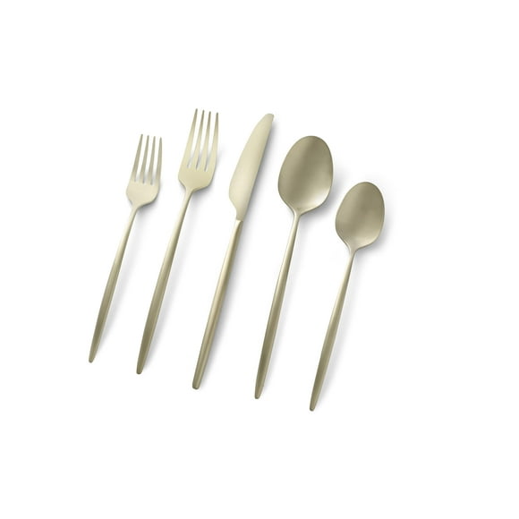 Cambridge 505220CKW12R Gaze Champagne Satin 20-Piece Flatware Set
