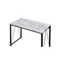 thumbnail image 2 of 35 inch Small Computer Desk,Writing Desk with Metal Frame for Home,Antique White & Black, 2 of 6