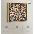 thumbnail image 2 of Ivory Floral Embroidery Chic Farmhouse Canvas Wall Art by Art Remedy, Gold Floater Frame, 40"x40", 2 of 7
