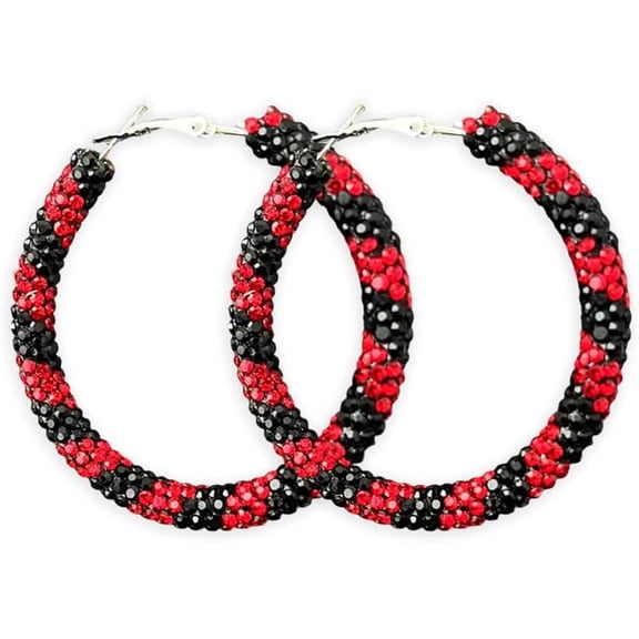 Halloween Rhinestone Hoop Earrings for Women Circle Earring Studs Handmade Costume Party Holiday Night Jewelry Gift