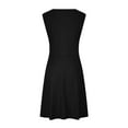 thumbnail image 5 of IROINNID Deals Wedding Guest Dresses for Women Evening Night Party Dress Plus Size V-Neck Solid Sleeveless Boho Dress Trendy Formal Dress,Black, 5 of 6