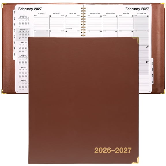2026-2027 Excello Brands 8.5" x 11" Academic Year Executive Planner, Monthly, 12 Month, Black