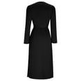 thumbnail image 6 of MELDVDIB Dresses for Women Vintage V-Neck Long Sleeve Spring Fall Long Dress Fashion Casual Solid Color Slim Outfits, 6 of 8