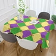 thumbnail image 5 of Mardi Gras Zigzag Tablecloth Rectangle Colorful Table Cloth Large Square Table Cover for Dining Kitchen Party 60"x60" Decor Gift, 5 of 7