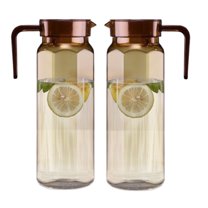 Bxaolu 1.1 Liters/37 oz Small Plastic Pitcher with Lid and Handle for Fridge, Iced Tea and Coffee Storage Container, Resistant to Hot and Cold Drinks, Coffee