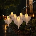 thumbnail image 4 of Halloween Solar Ghost Lights with Warm White Led and Stake Design, 6-Pack, White, for Outdoor Yard and Pathway, Halloween Decorations, 4 of 5