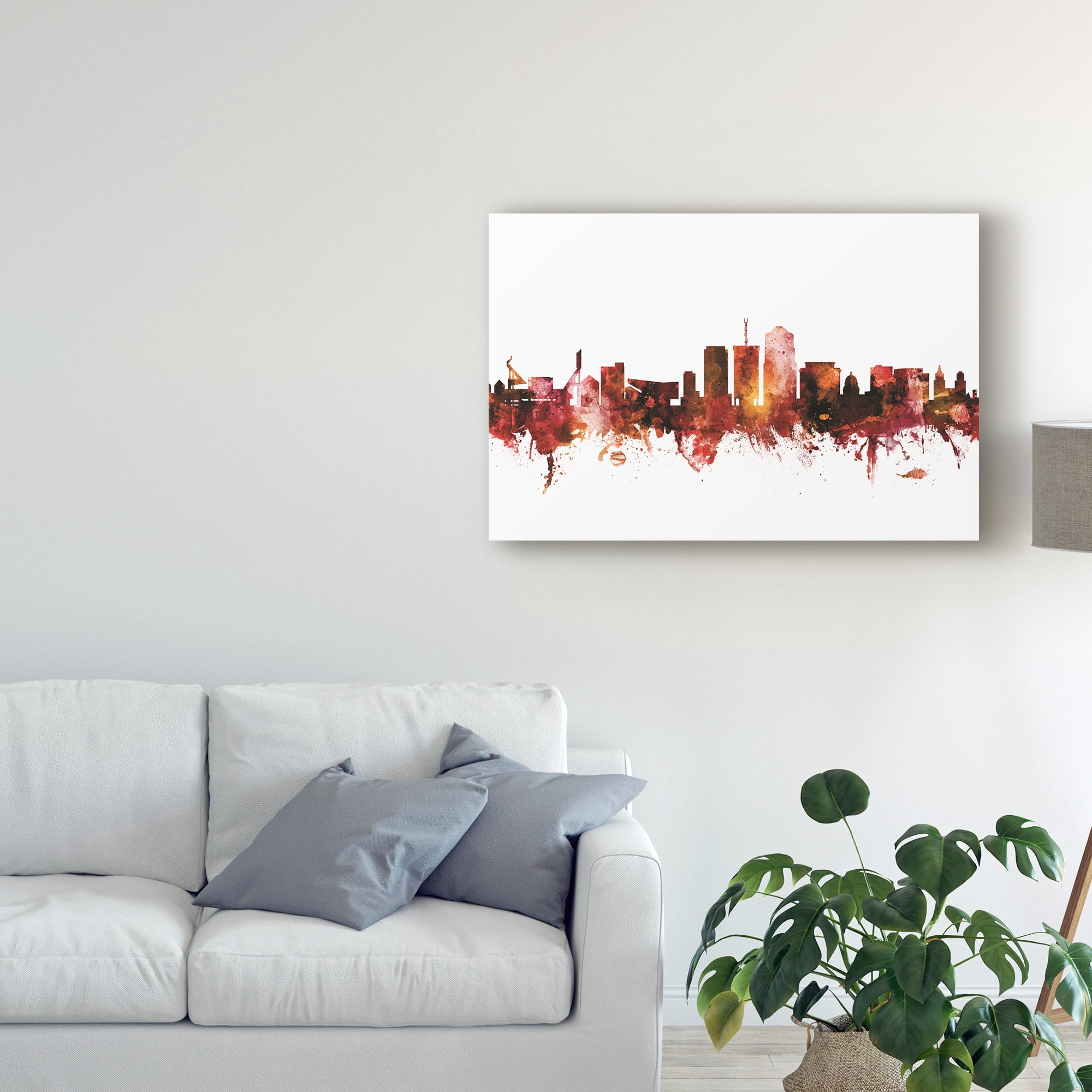 Trademark Fine Art 'Tucson Arizona Skyline Red' Canvas Art by Michael Tompsett
