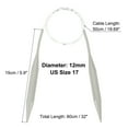 thumbnail image 2 of Aguja de tejer circular de aluminio Uxcell Talla US 32 pulgadas (80cm) Talla US 17 (12mm), 2 of 6