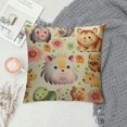 thumbnail image 2 of Cartoon Throw Pillow Cushion Case, Animals with Simplistic Art Design Lion Bear Bunny Cow with Flowers, Decorative Square Accent Pillow Cover, , Multicolor, 2 of 5