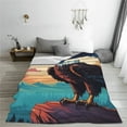 thumbnail image 5 of Honeii Cartoon Iceberg Bald Eagle Print Fleece Blanket - Throw Blanket for Bed, Sofa, Couch, Camping, and Travel , Microplush Ultra Soft Warm Blanket-40"x30", 5 of 7
