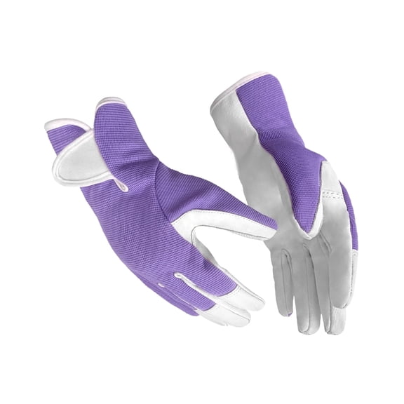 Women's L Leather Gardening Gloves with Breathable Spandex Back, Thorn Proof Pigskin Palm, Adjustable Cuff, by AIWOGLO
