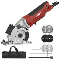 Mini Circular Saw, 5000RPM Electric Compact Circular Saw, Laser Cutting Guide, Handled Cut Saw with 3 Blades for Wood PVC, Metal,Tile Plastic