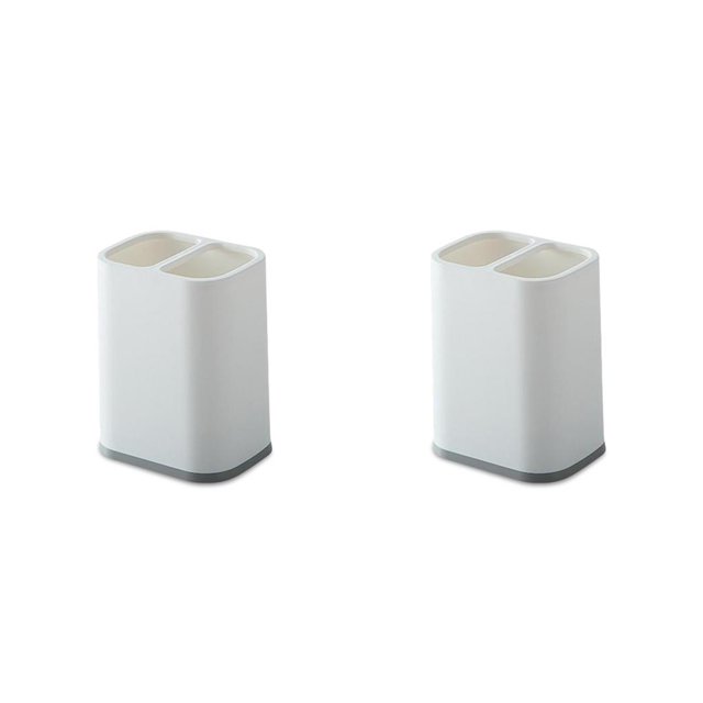 Yuarrent Caja de soporte de almacenamiento de palillos, tenedor, cucharas, espátula, organizador de encimera, drenaje, baño moderno, estante blanco 2Conjunto