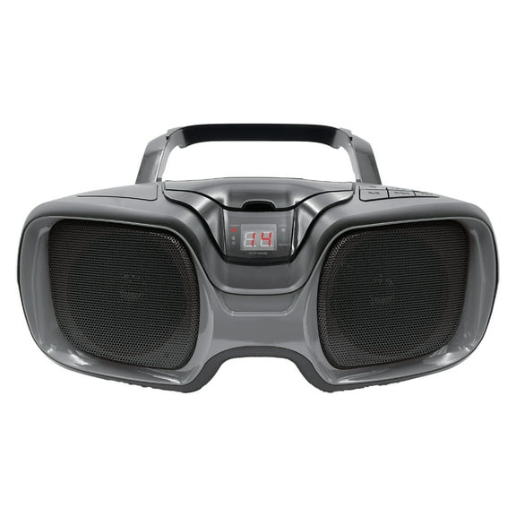 Proscan PRCD1037BT-BLACK/TITANIUM 3-Watt-RMS Portable CD Boom Box with Bluetooth and AM/FM Radio