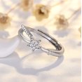 thumbnail image 1 of Anillo de pluma de Plata de Ley 925, simplicidad ajustable, moda exquisita, accesorios de joyería para novia y estudiante, fiesta de boda, 1 of 2
