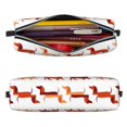 thumbnail image 2 of Yiaed Dachshund Walking Print Leather Pencil Case - Leather Pen Pencil Holder - Elegant & Practical Pencil Pouch for Work & Office, 2 of 7