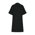 thumbnail image 5 of Dyegold Sundresses for Women Casual Beach - Dresses for Women 2023 Casual V Neck Short Sleeve Button Down Midi Shirt Sundresses ​Casual Loose Flowy ​Party ​Dress, 5 of 7