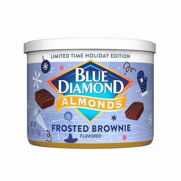 Blue Diamond, Holiday Frosted Brownie Flavored Sweet Snack Nut Almonds 6oz Can