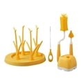 thumbnail image 4 of Juego de cepillos para biberones Limpiador de biberones Cepillo de lavado Herramientas de cocina de silicona portátiles Estante de secado de biberones Amarillo Baoblaze cepillo de botella, 4 of 8