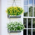 thumbnail image 6 of GRNSHTS 6 Bundles Artificial Plastic Flowers Realistic Flowers Greenery Shrubs Plants Bushes Hanging Faux Flowers in Vases for Cemetery Decor(Yellow), 6 of 8