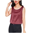 thumbnail image 1 of UPPADA Débardeurs d'Été Grande Taille pour Femmes Mignons Col Rond en Chiffon Coupe Ample pour la Plage Rouge, TG, 1 of 5