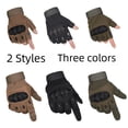 thumbnail image 3 of Guantes tácticos de dedos completos con pantalla táctil, protección de articulaciones con carcasa de fibra de carbono, anticortes y resistentes a puñaladas, guantes de medio dedo para hombres para, 3 of 3