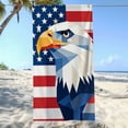 thumbnail image 2 of XGFHYJEH Bald Eagle Beach Towel, Print Quick Dry Lightweight Portable Beach Towel with American Flag Wing, Independence Day 4th of July Patriotic Summer Towels for Outdoor Pool, Travel, Camping, 2 of 7