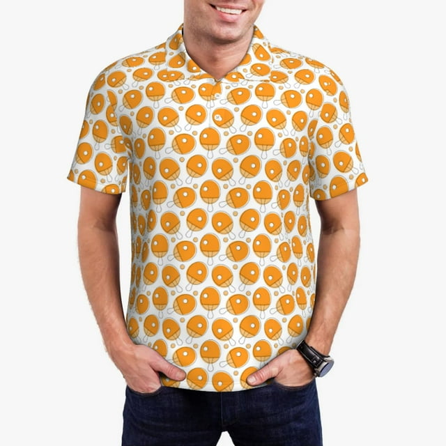 Saiise Polo de Tennis de Table Ping-Pong Imprimé pour Hommes Évacuation de l'Humidité Séchage Rapide Performance pour Hommes-4TG