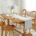 thumbnail image 4 of Decoración de mesa de lino y algodón YONGSHENG caminos de mesa 84 pulgadas gris claro, 4 of 5