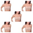 thumbnail image 3 of sweethay Sujetador inalámbrico Sujetadores sin tirantes Cierre sin costuras con buena elasticidad Color simple Fácil de combinar Vestido de color carne METRO 5Conjunto, 3 of 6