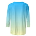 thumbnail image 5 of Yigetop Ladies Blouses 3/4 Length Sleeve Womens Tops Casual Loose Fit Crewneck T Shirts Cute Solid Three Quarter Length Tunic Tops Elbow Sleeve Tops Women Sky Blue M, 5 of 5