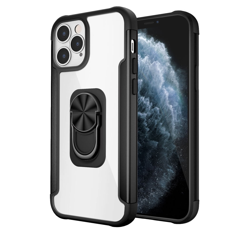 Slick Transparent Hybrid Case With Aluminum Side Grip And Ring Stent Finger Loop For Iphone 12 Iphone 12 Pro Black Walmart Com Slick Transparent Hybrid Case With Aluminum Side Grip And Ring Stent Finger Loop For Iphone 12 Iphone 12 Pro Black Walmart Com