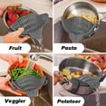thumbnail image 3 of AGCAN Silicone Pasta Strainer Clip-On for Pots and Pans, Heat Resistant Colander, Adjustable Drainer for Cooking, Grey, 3 of 8