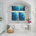thumbnail image 6 of Kitchen Window Curtains Valance and Tier Set, Underwater World Ocean Shark Fish Rod Pocket Tier Curtains and Valance 3 Piece Set, Coral Seaweed Marine Life Window Treatment for Bedroom Living Room, 6 of 9