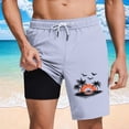 thumbnail image 2 of GUZOM Mens Purple Swim Trunks Quick Dry with Liner, Tropical Sunset Print Board Shorts for Beach Pool Vacation, Elastic Waist & Pockets,Size 3XL, 2 of 6