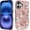 Cute Ghosts in Pink Flower, variant on Case for iPhone 17 [Compatible with MagSafe], Matte Soft Silicone + Hard PC Anti-Scratch Shockproof Protective 2-in-1 Case for Women Men - Vintage Skeletons Floral