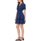thumbnail image 4 of VESTIDO CASUAL DE MANGA ABULLONADA CON ESCOTE EN V Y CINTURA ELÁSTICA FRUNCIDA DE INSPIRE CHIC, COLOR AZUL OSCURO, TALLA 2XL, 4 of 6