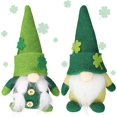 thumbnail image 1 of Pack of 2 St. Patrick's Day Gnomes Irish Leprechaun Tomte Plush Handmade Scandinavian Mars Nisse Elf Dwarf Green Scandinavian Felt Gnome for Christmas, 1 of 5