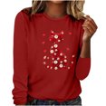 thumbnail image 2 of BEFOKA Long Sleeve Shirts For Women Valentine'S Day Crew Neck Sweatshirts Love Heart Printed Ladies Tops And Blouses Work Tops For Women Pullover Sweatshirt Graphic Tshirts, 2 of 3