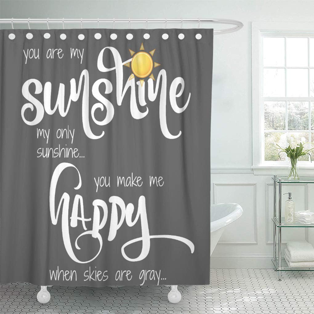 You Are My Sunshine Shower Curtain Bathroom Decor Fabric & 12hooks 71" 