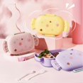 thumbnail image 2 of Food Grade PP Material Lunch Box with 2 Grids Candy Shape Easy Clean Cartoon Design School Supply City No Odor Bento Box, 2 of 5