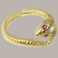 thumbnail image 3 of LBG British Made 18k Yellow Gold ring with Synthetic Cubic Zirconia & Natural Ruby Womens Band Ring - 33 size options - Size 9.75, 3 of 6